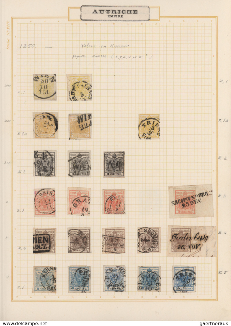 Österreich: 1850/1937, Gestempelte Und Ungebrauchte Sammlung Auf Albenblättern I - Colecciones