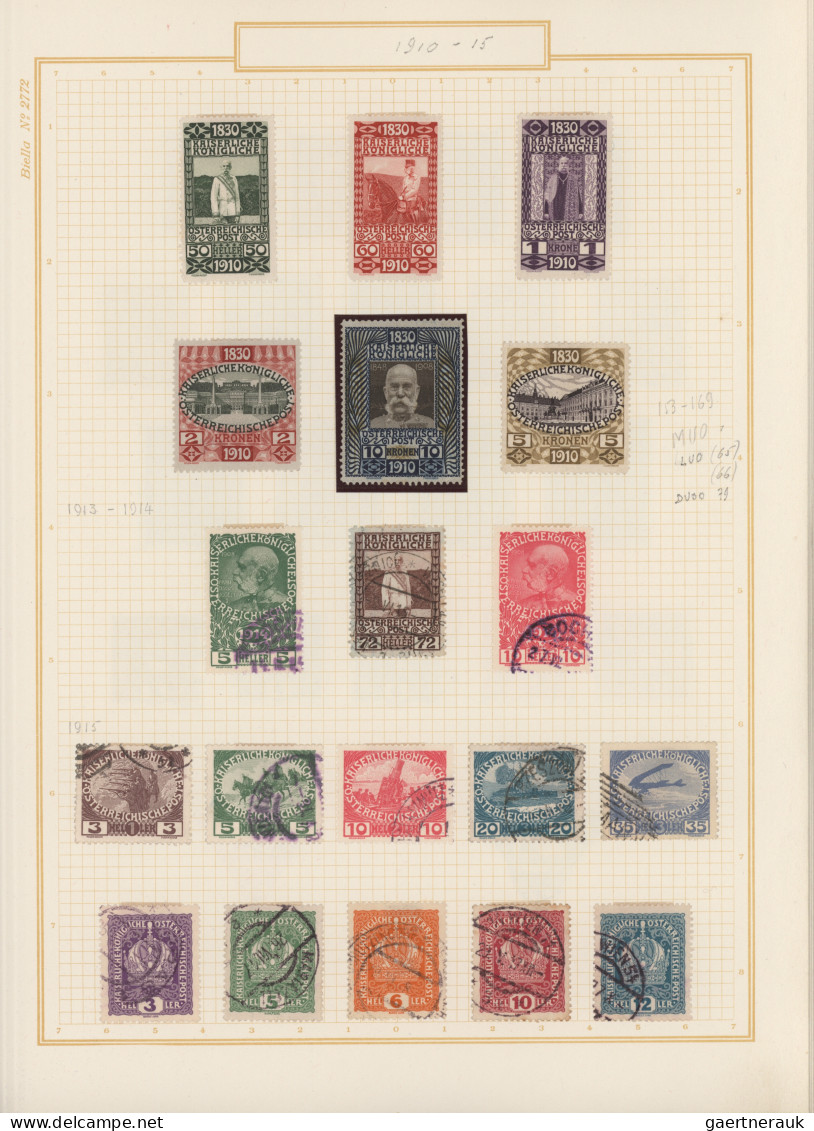 Österreich: 1850/1937, gestempelte und ungebrauchte Sammlung auf Albenblättern i