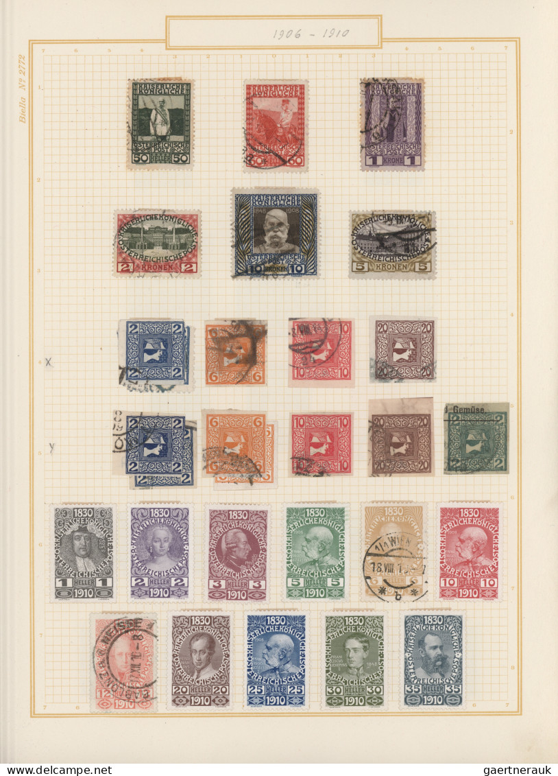 Österreich: 1850/1937, gestempelte und ungebrauchte Sammlung auf Albenblättern i