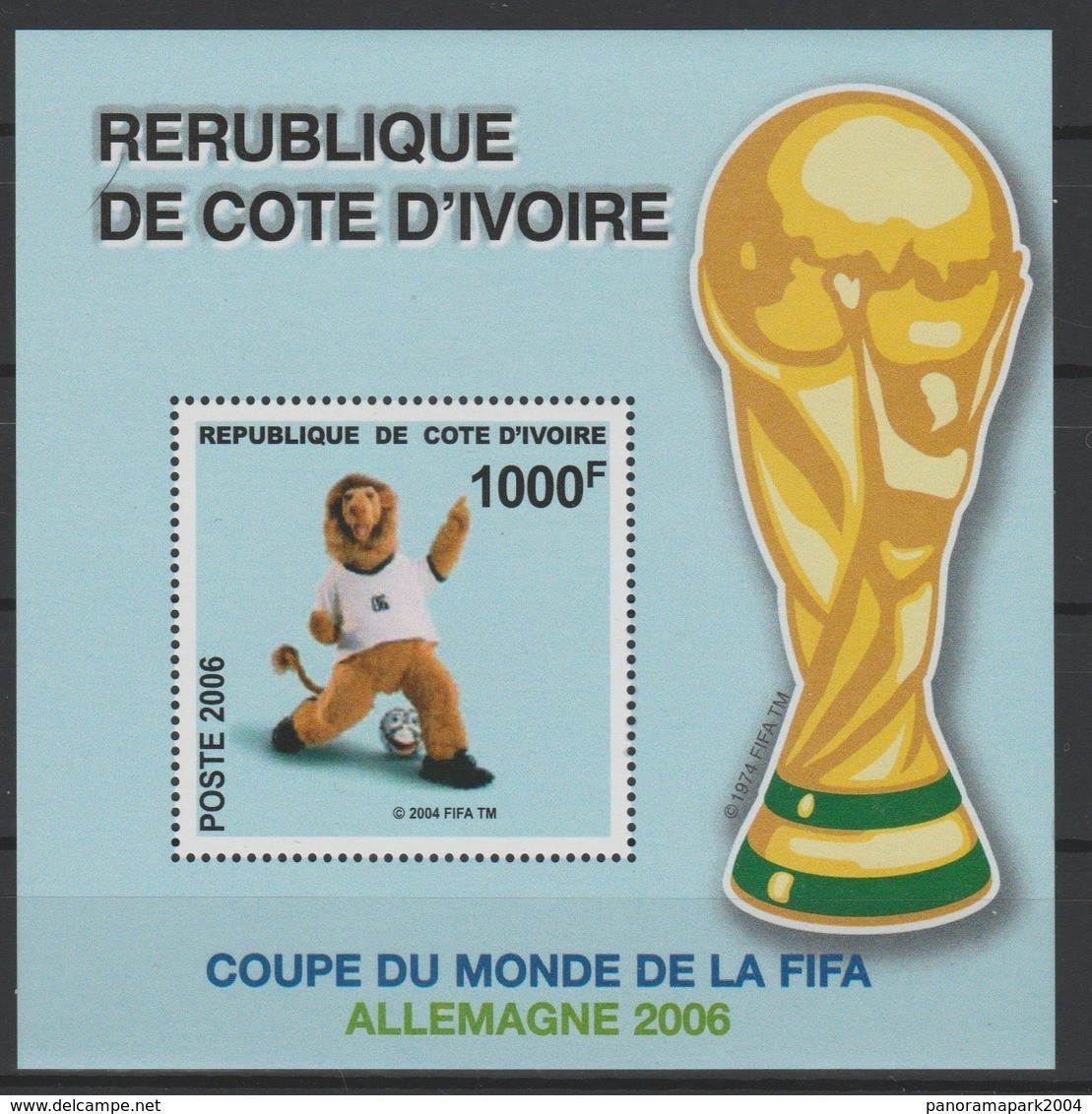 Côte D'Ivoire Ivory Coast 2006 FIFA World Cup Coupe Du Monde WM Football Fußball Souvenir Sheet Bloc Block - Costa De Marfil (1960-...)