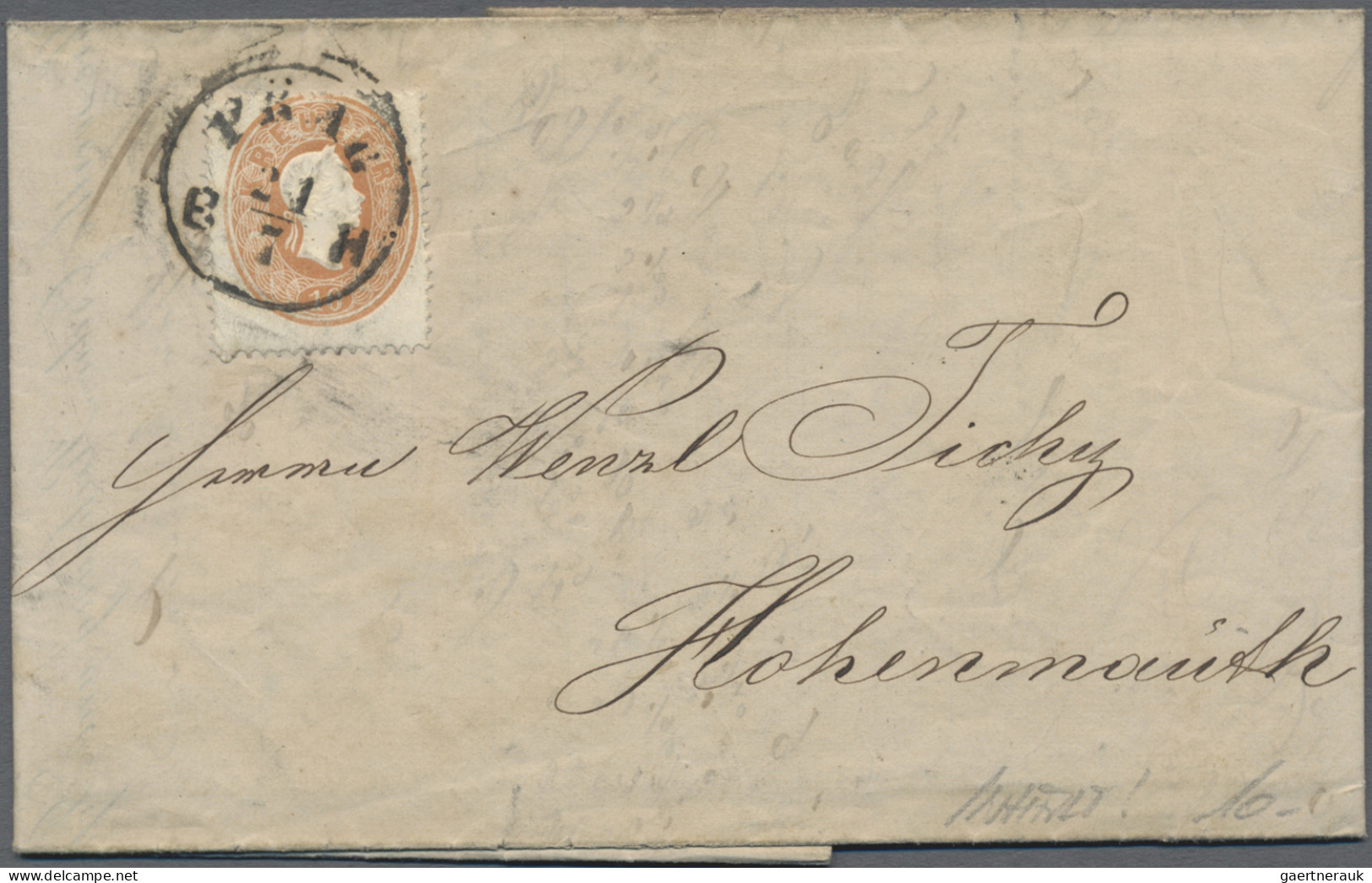 Österreich: 1850/1950er Jahre: 33 Briefe, Postkarten Und Ganzsachen, Dabei Frühe - Collections