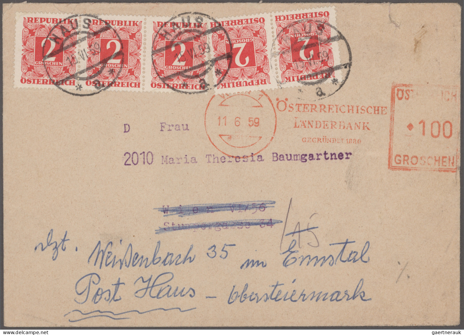 Österreich: 1850/1970 (ca.), guter Posten von ca. 310 Briefen und Karten in nett