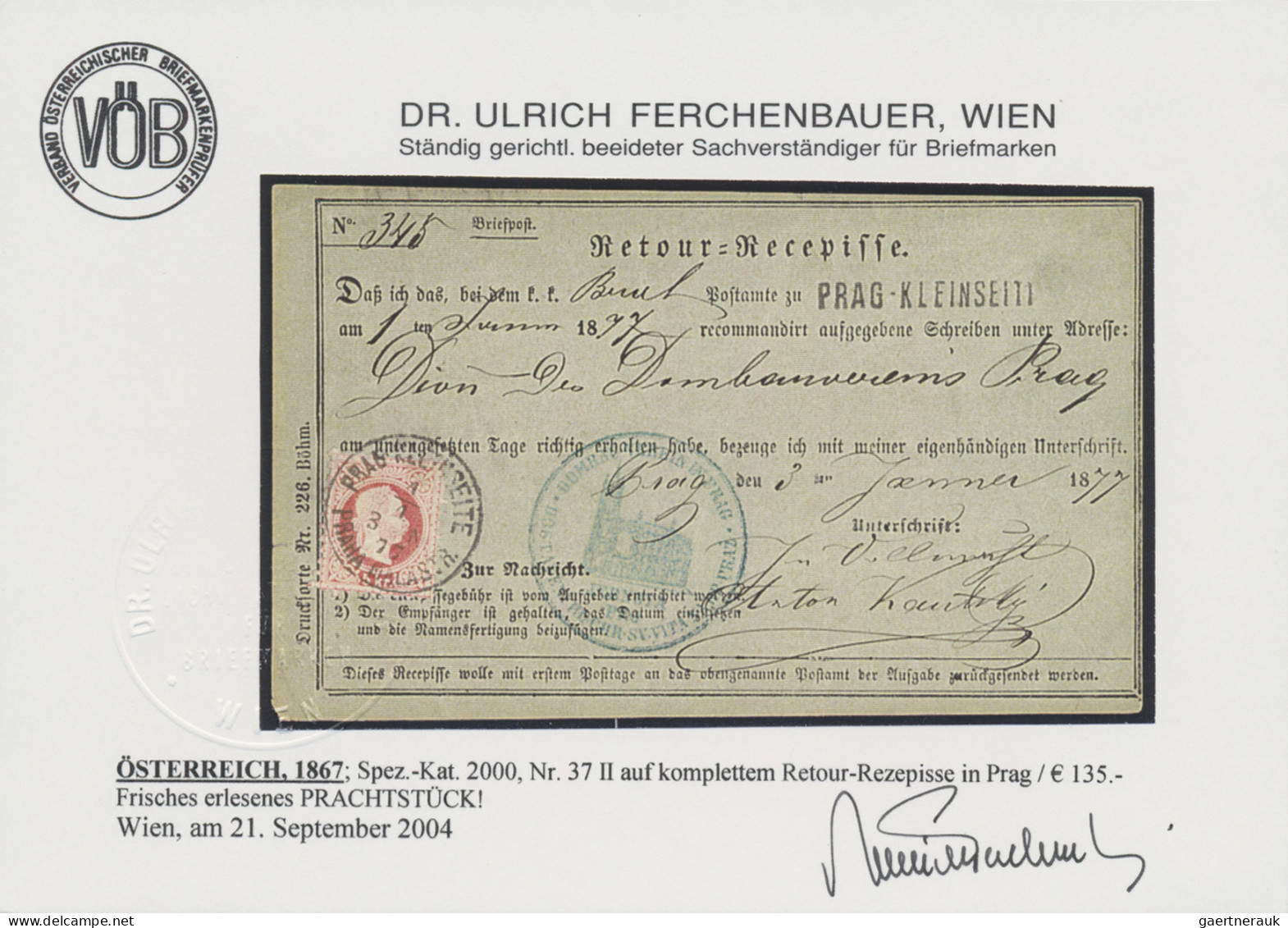 Österreich: 1851/1907, Spezial-Sammlung von 22 Retour-Recepissen, praktisch alle