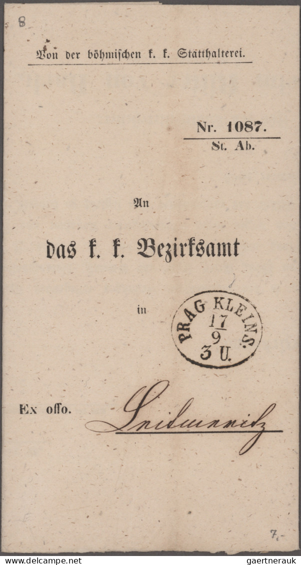 Österreich: 1852/1895, Lot Von 8 Unfrankierten Belegen "Ex Offo Briefe", Dabei Z - Verzamelingen