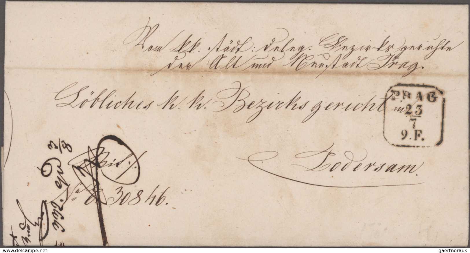 Österreich: 1852/1895, Lot von 8 unfrankierten Belegen "Ex Offo Briefe", dabei z