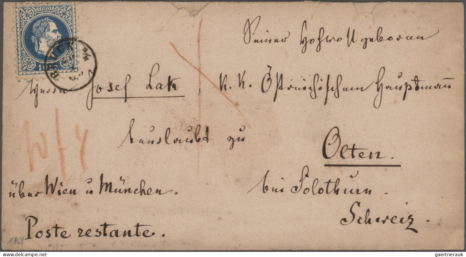 Österreich: 1858/1886, Partie Von 17 Briefen, Dabei Nette Stempelvielfalt Mit U. - Collections