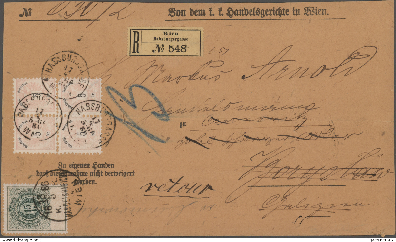 Österreich: 1858/1886, Partie Von 17 Briefen, Dabei Nette Stempelvielfalt Mit U. - Collections