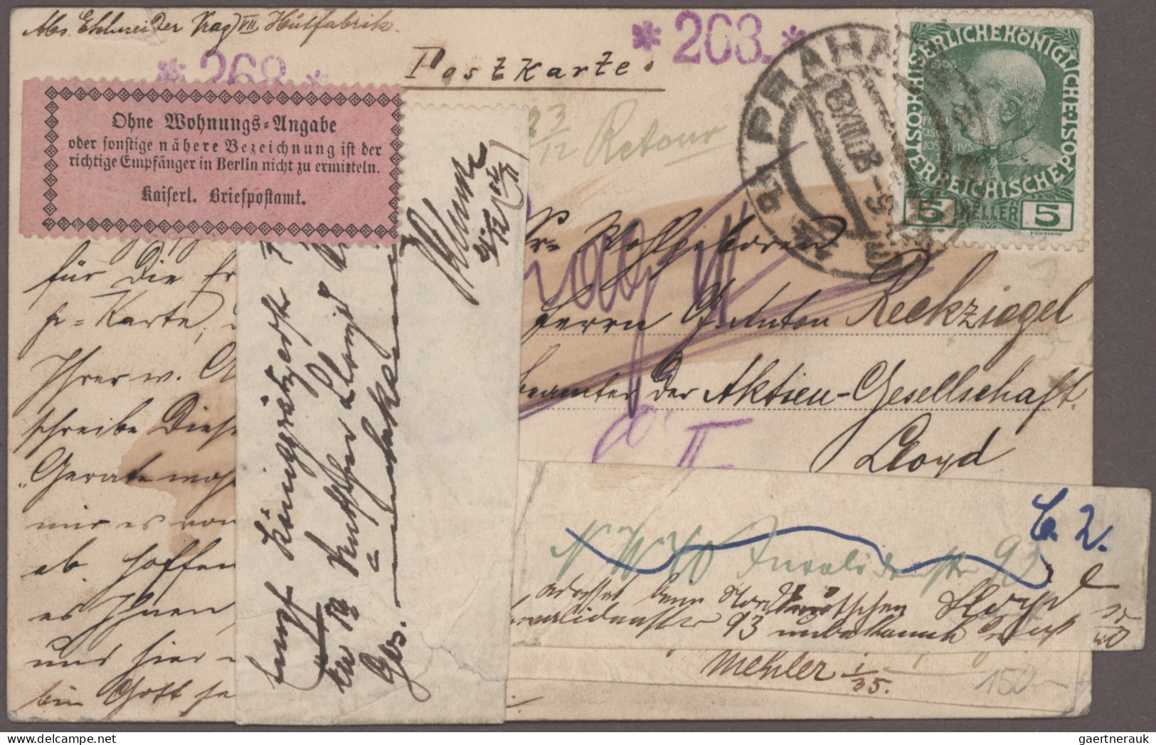 Österreich: 1861/1909 (ca), Spezial-Sammlung Von Knapp 90 Belegen "weitergeleite - Sammlungen