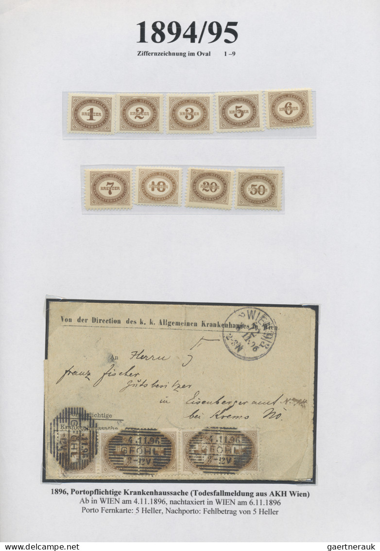 Österreich - Portomarken: 1894/1917, Spezialsammlung Im Ringbinder, Mit Vielen B - Strafport