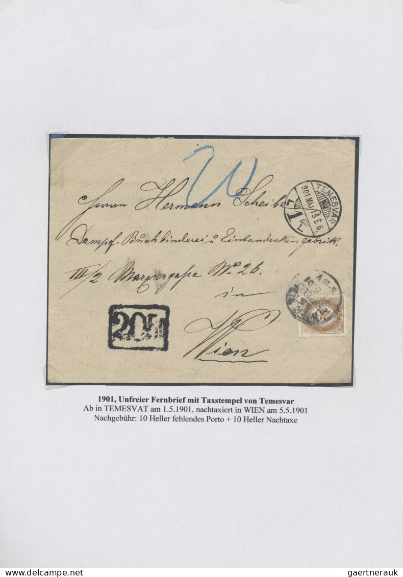 Österreich - Portomarken: 1894/1917, Spezialsammlung im Ringbinder, mit vielen b