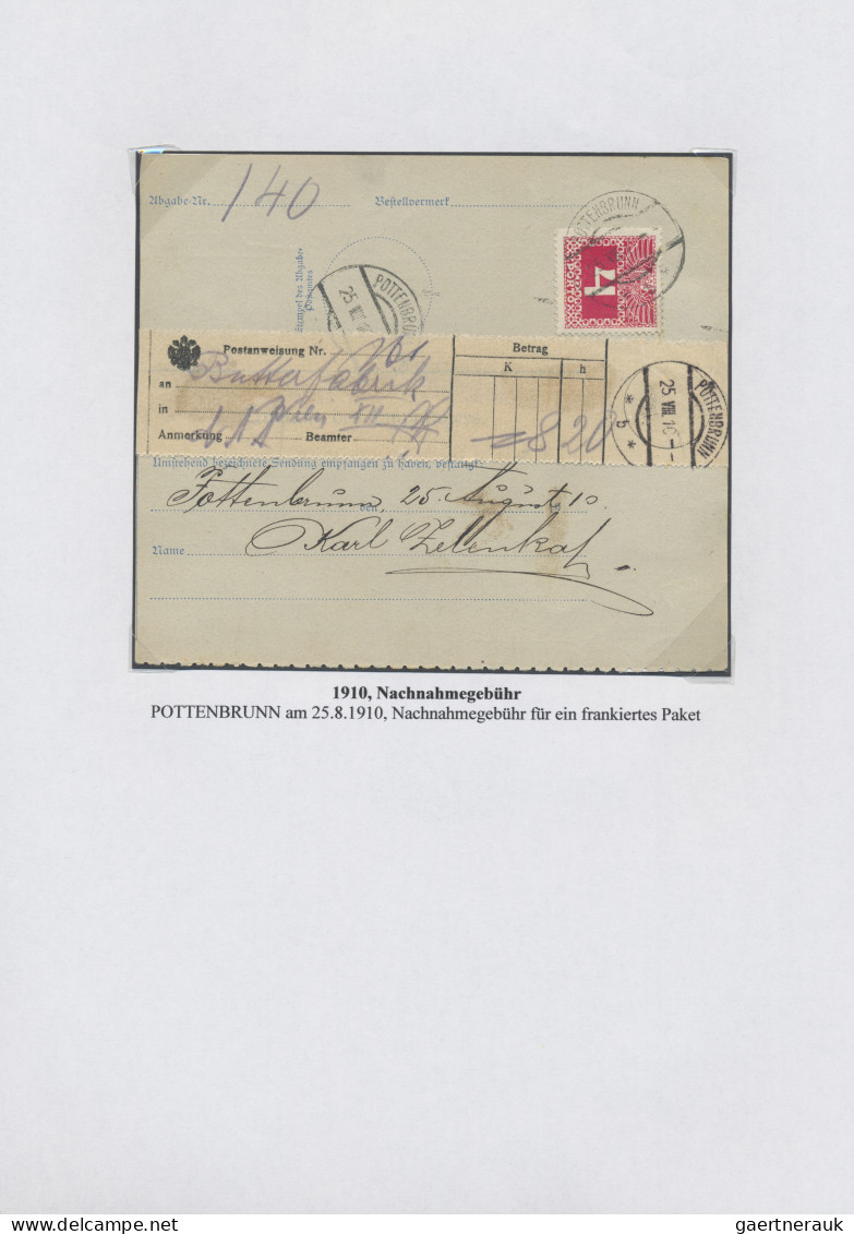 Österreich - Portomarken: 1894/1917, Spezialsammlung im Ringbinder, mit vielen b
