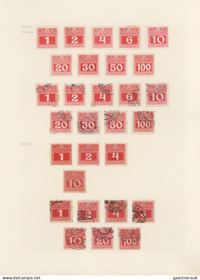 Österreich - Portomarken: 1894/1989, Ungebrauchte Und Gestempelte Sammlung Saube - Portomarken