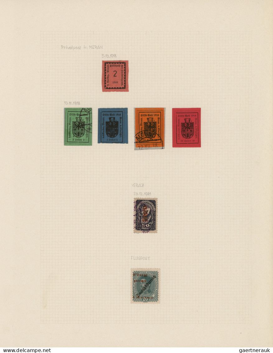 Österreich - Lokalausgaben 1918/1938: 1918/1921, Kleine Sammlung Von Amtlichen U - Altri & Non Classificati