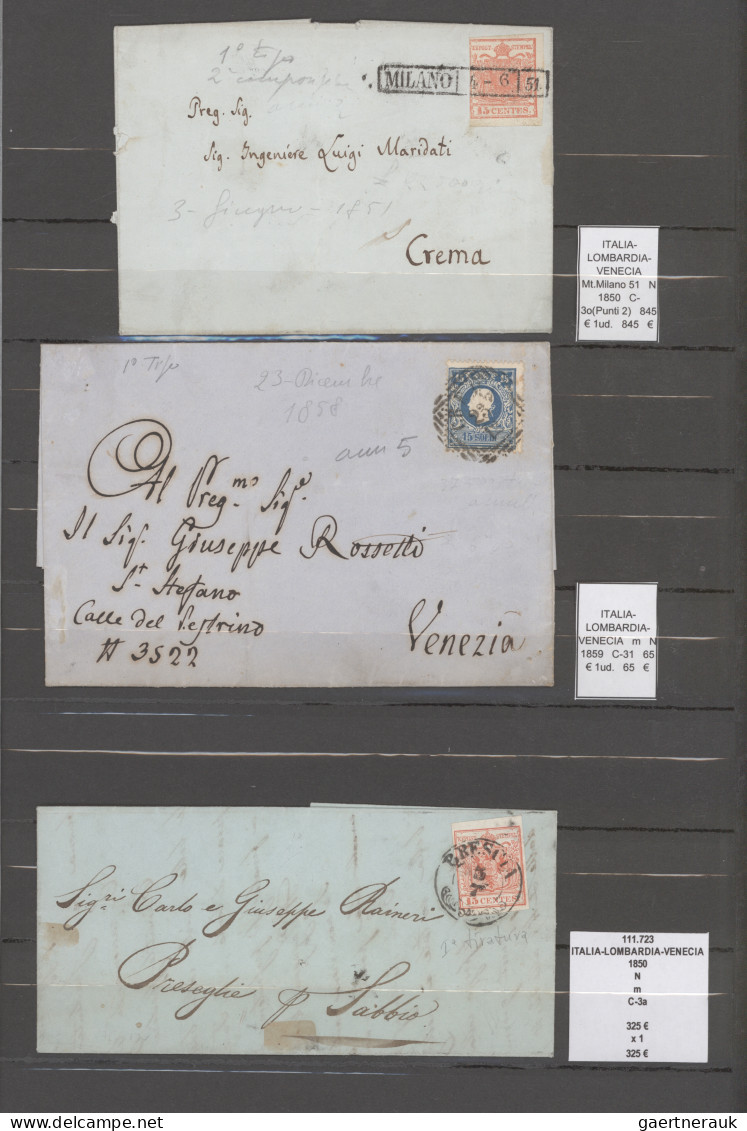 Österreich - Lombardei Und Venetien: 1850/1864, Assortment Of 13 Letters Mainly - Lombardo-Vénétie