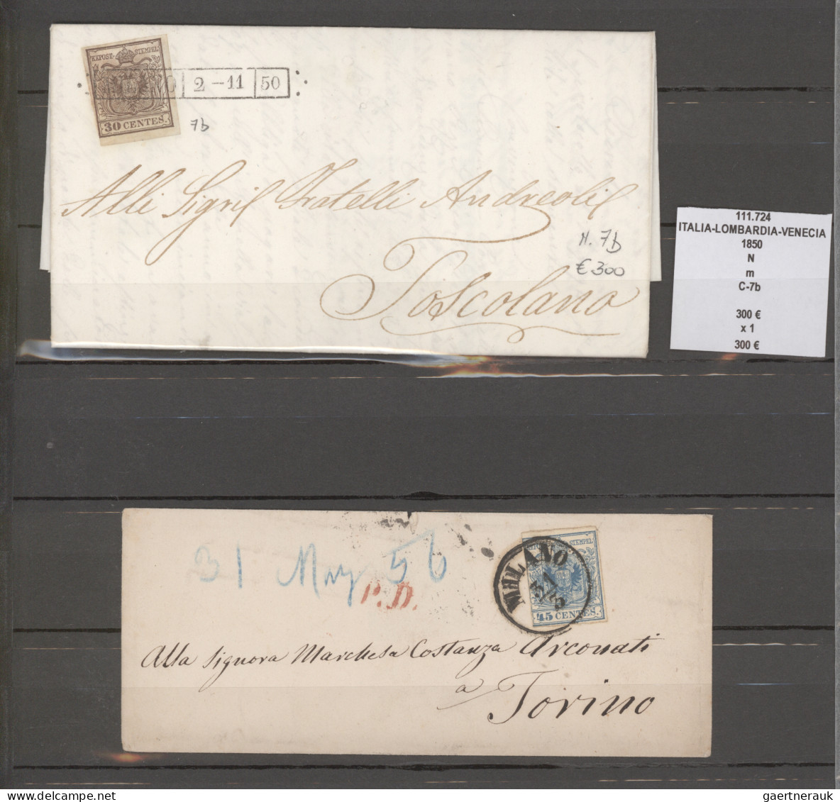 Österreich - Lombardei Und Venetien: 1850/1864, Assortment Of 13 Letters Mainly - Lombardo-Vénétie