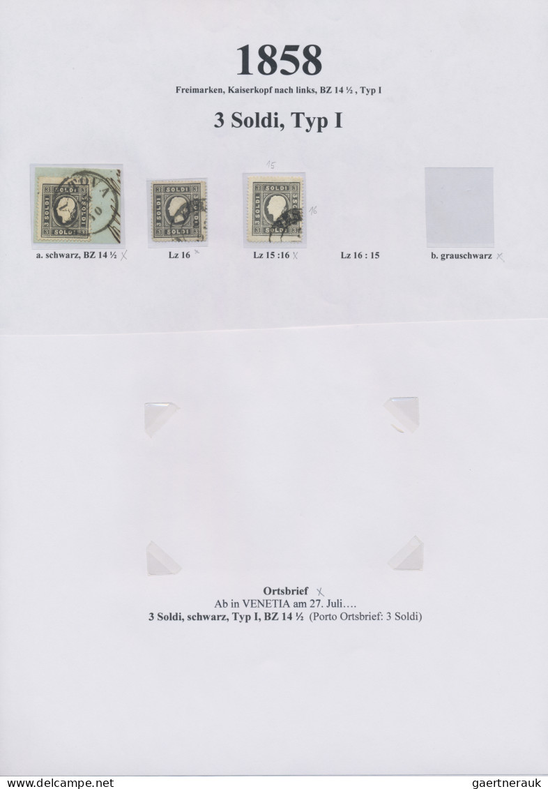 Österreich - Lombardei Und Venetien: 1858, Franz-Josef, Type I, Spezialsammlung - Lombardo-Vénétie