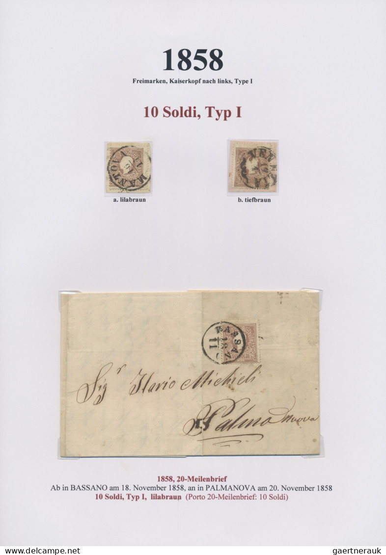 Österreich - Lombardei Und Venetien: 1858, Franz-Josef, Type I, Spezialsammlung - Lombardije-Venetië