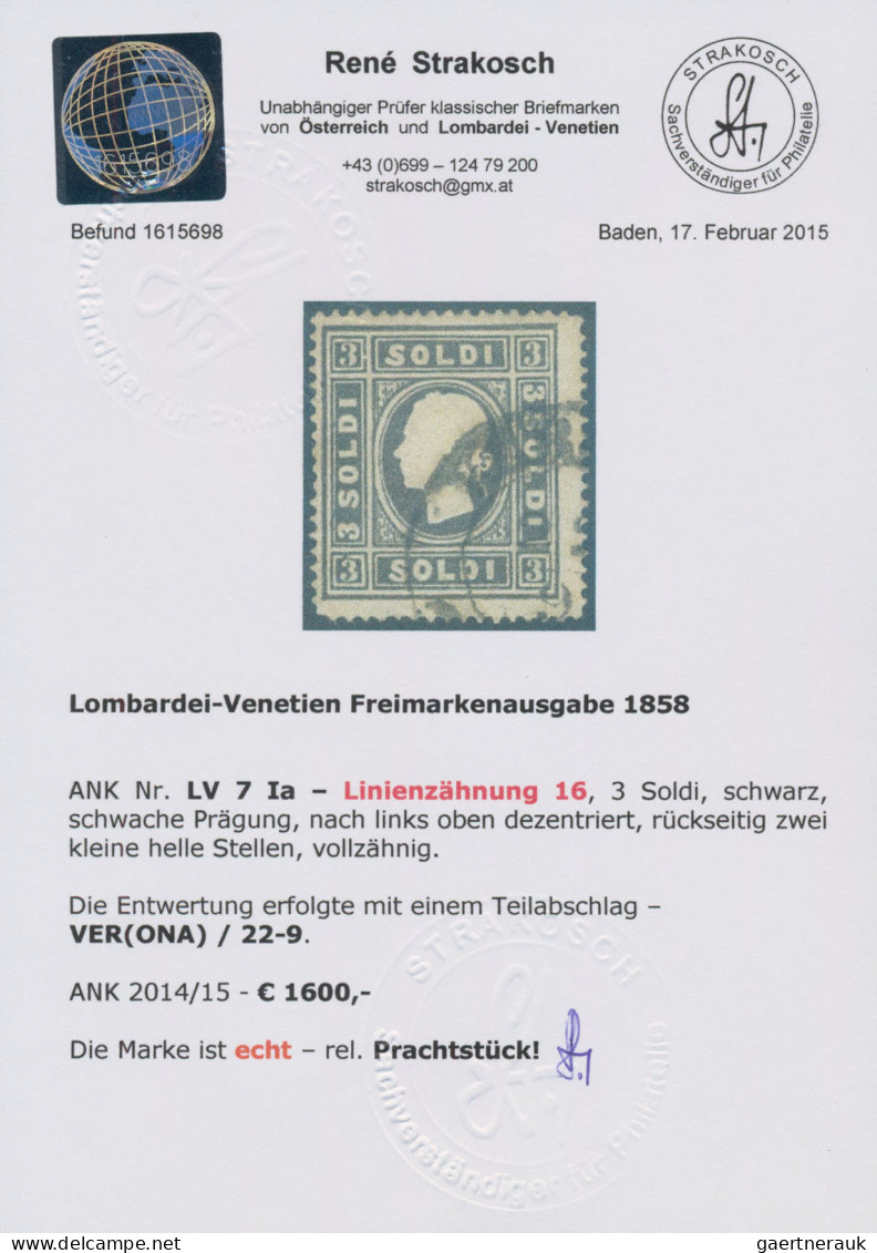 Österreich - Lombardei Und Venetien: 1858, Franz-Josef, Type I, Spezialsammlung - Lombardije-Venetië