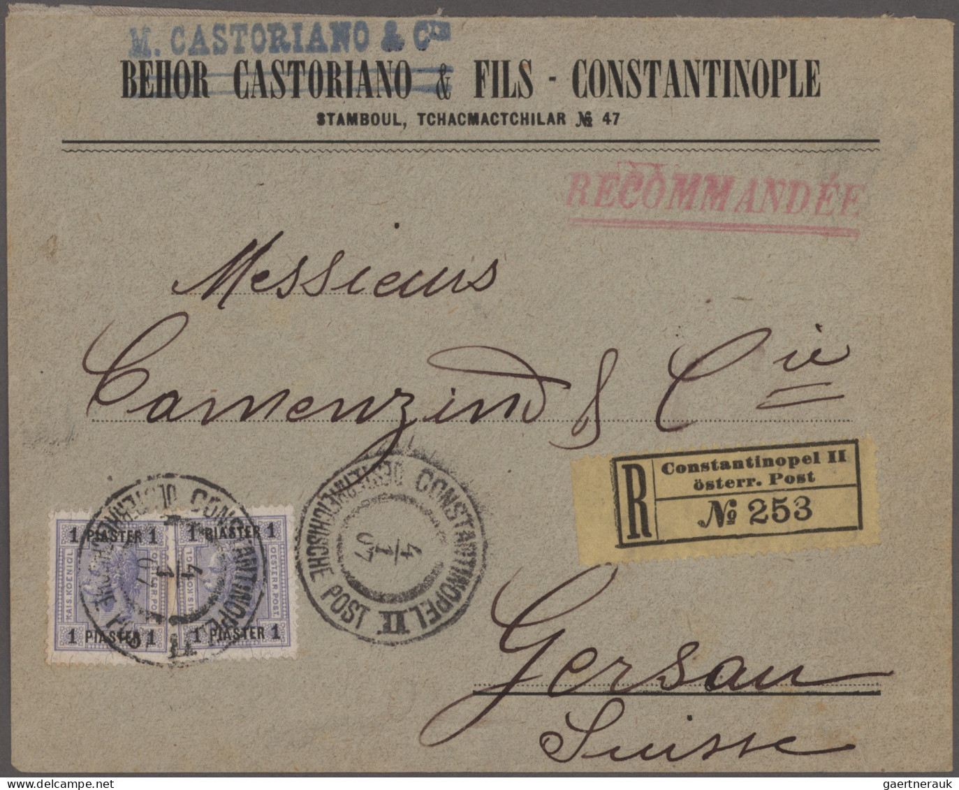 Österreichische Post In Der Levante: 1903/1919 Posten Von 25 Briefen, Ganzsachen - Levante-Marken