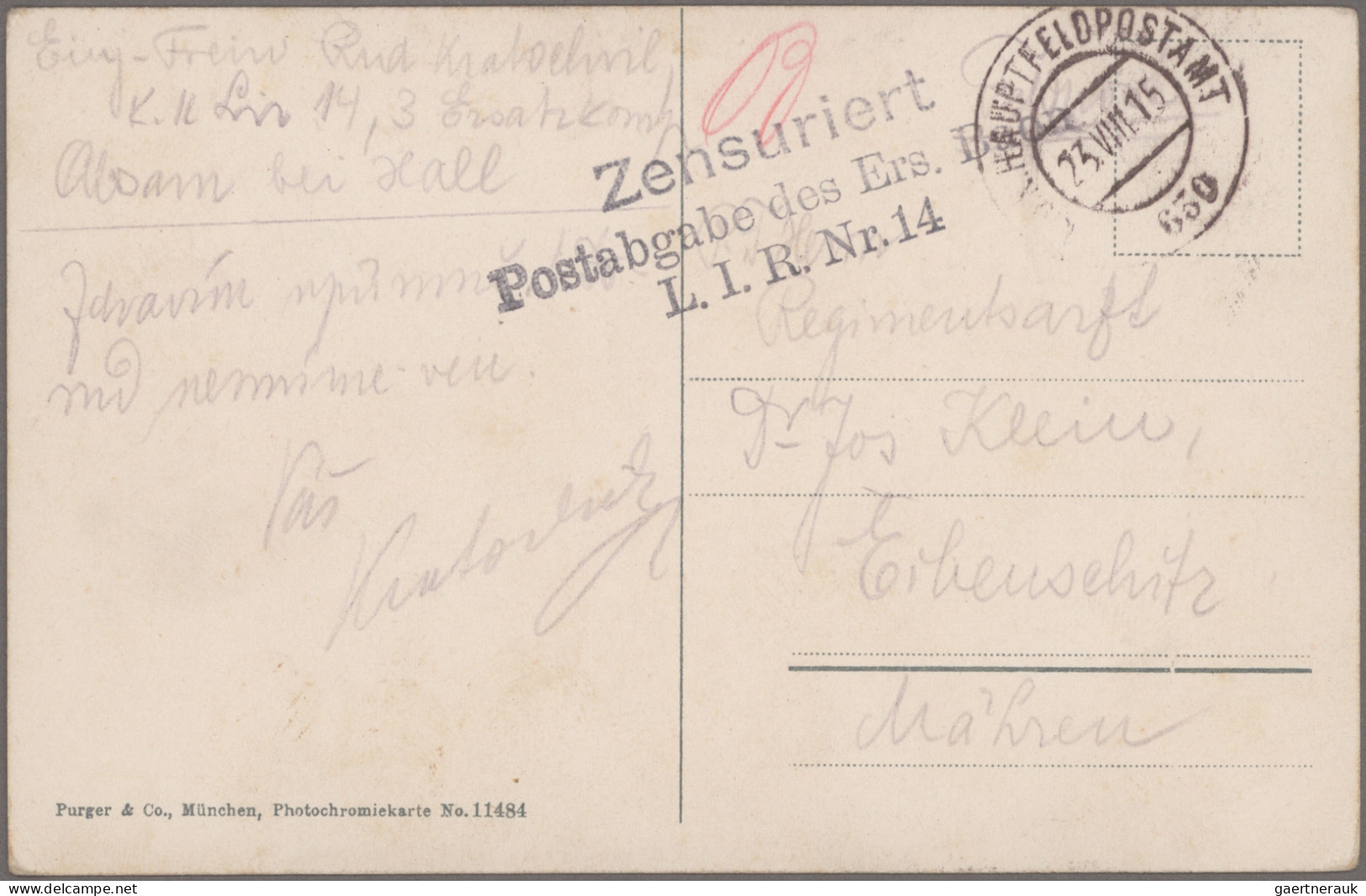 Österreich - Militärpost / Feldpost: 1914/1918, Saubere Sammlung Von Ca. 390 Fel - Altri