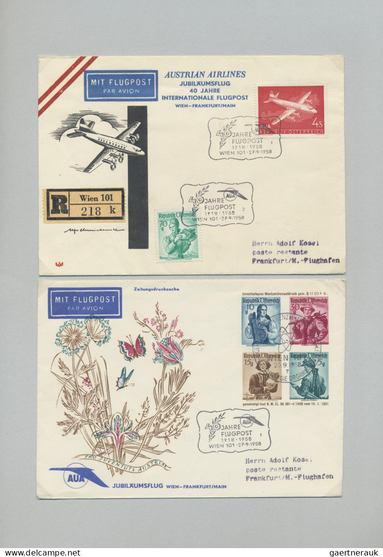Österreich - Flugpost: 1947/1968, Sammlung Von über 200 Briefen Und Karten Zu So - Other & Unclassified