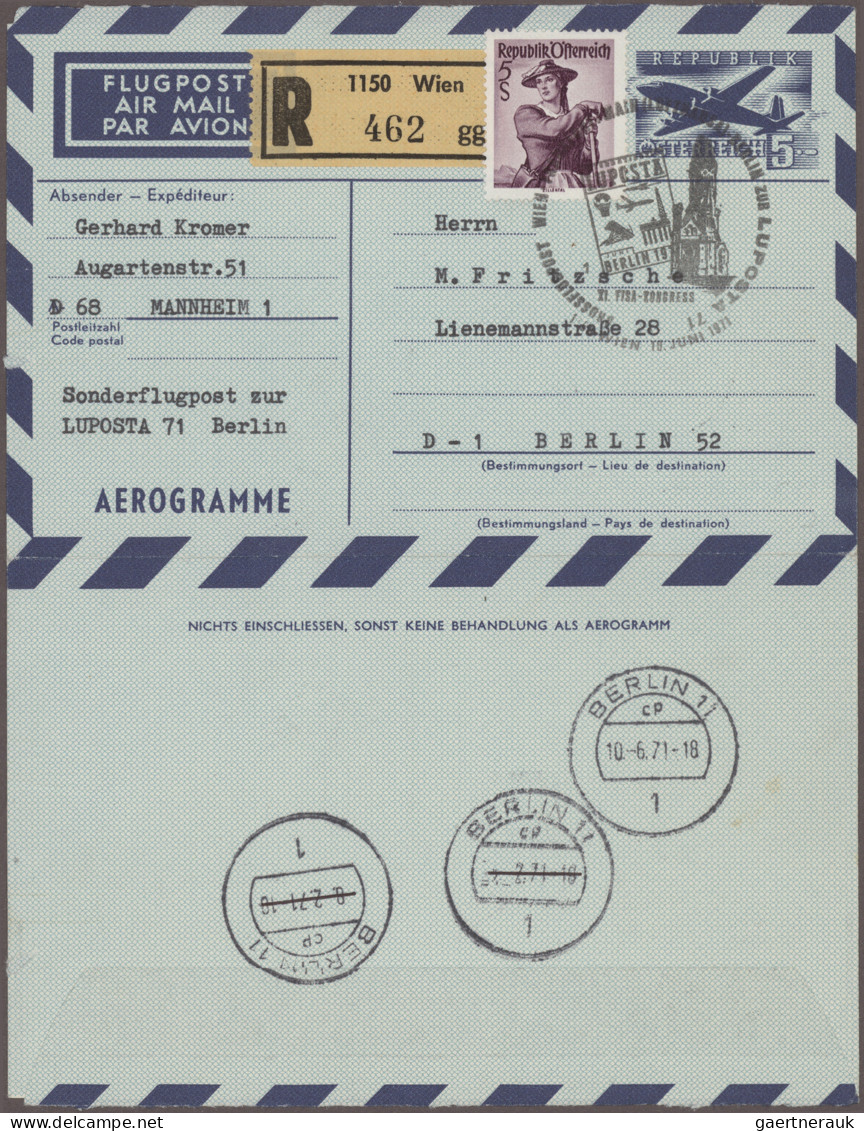 Österreich - Ganzsachen: 1952/1995, Sammlung von ca. 88 Luftpost-Faltbriefen ung