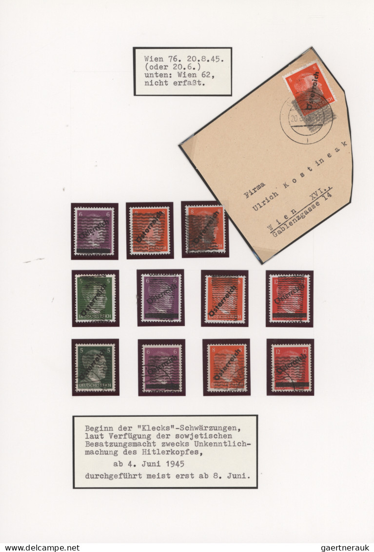 Österreich - Stempel: 1945, "Wiener Klecksstempeln" (auch "Österreich Provisorie - Máquinas Franqueo (EMA)