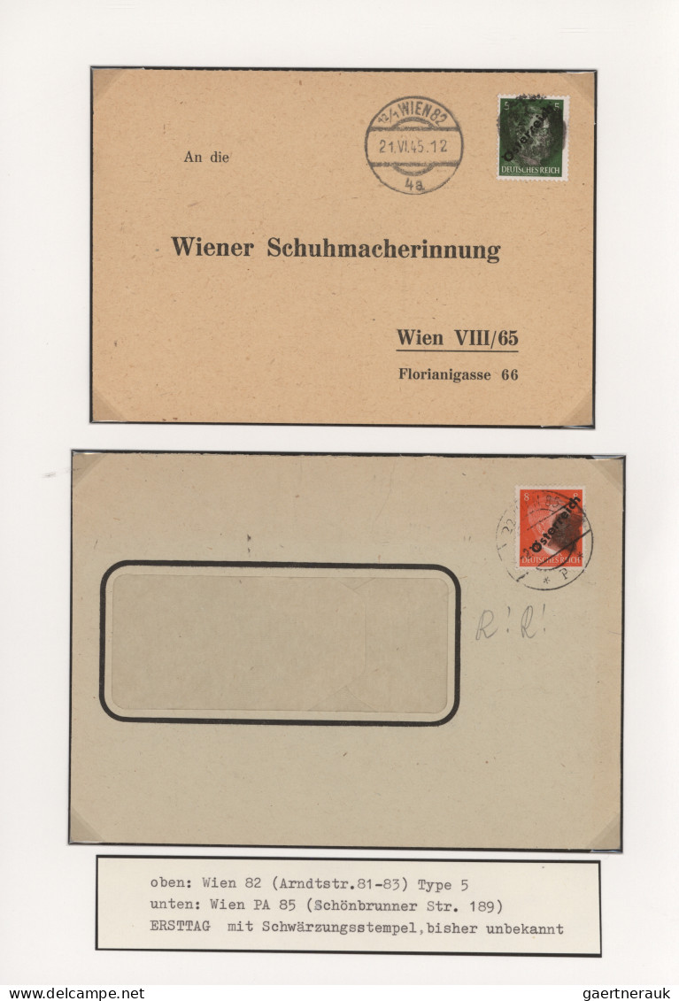 Österreich - Stempel: 1945, "Wiener Klecksstempeln" (auch "Österreich Provisorie - Frankeermachines (EMA)