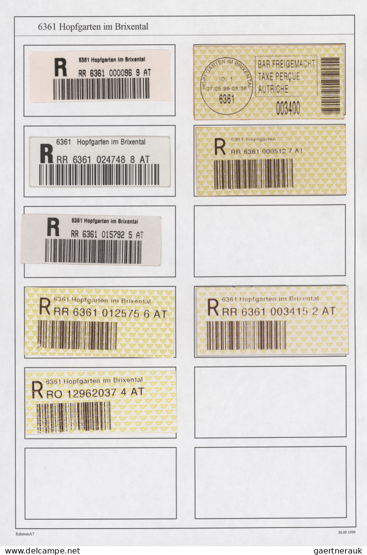 Österreich - Besonderheiten: 1996 Ab, DIE EINSCHREIBEZETTEL VON ÖSTERREICH In Ty - Autres & Non Classés