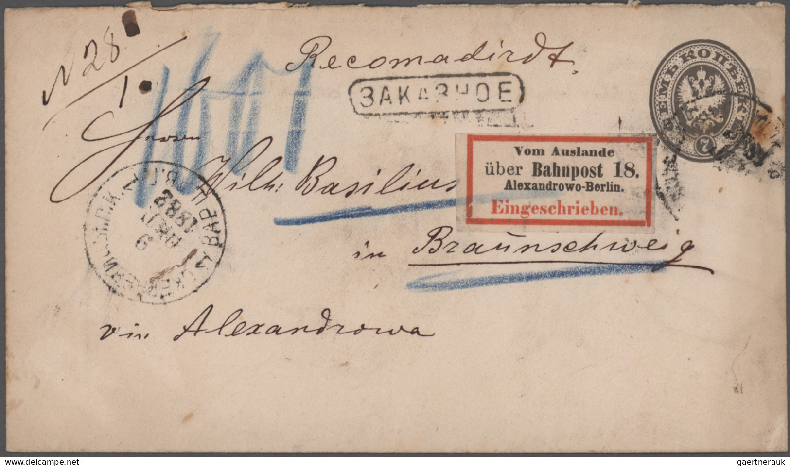 Poland: 1880/1945, Lot Of 65 Covers/cards/stationeries From Some Russian Period, - Brieven En Documenten