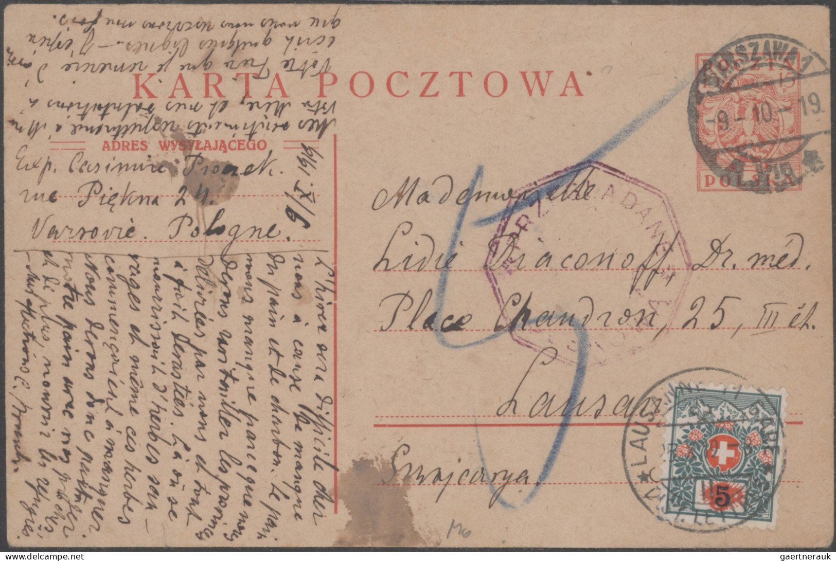 Poland: 1912/1935 18 Covers, Picture Postcards And Postal Stationery Items Sent - Covers & Documents