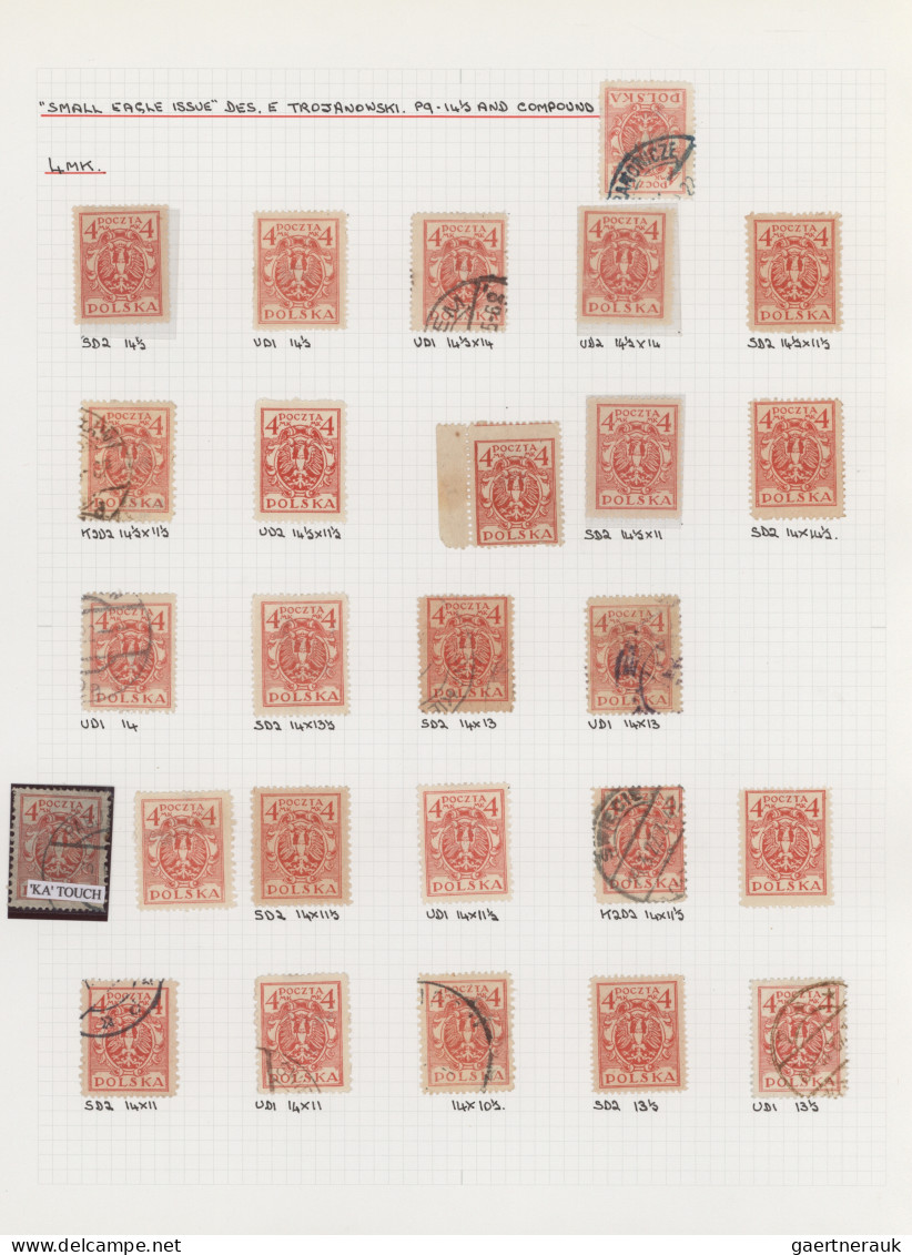 Poland: 1919/1923, Specialised Collection Of Apprx. 1.220 Stamps Neatly Arranged - Used Stamps