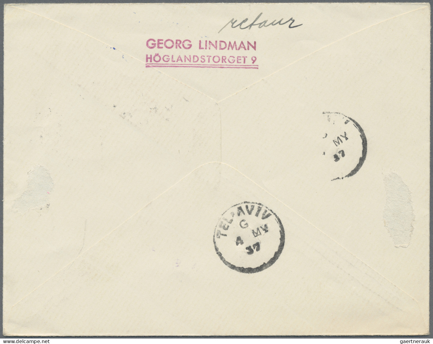 Poland: 1936/1937, Three Airmail Covers To Palestine: (1) Cover 27.X.1936 Lwow-H - Other & Unclassified