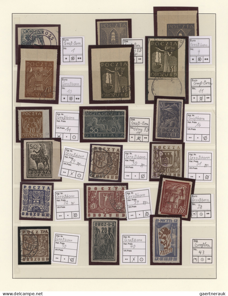 Poland Camp Mail: 1943/1945, Collection Of 18 Stamps And Three Stationeries, Som - Other & Unclassified