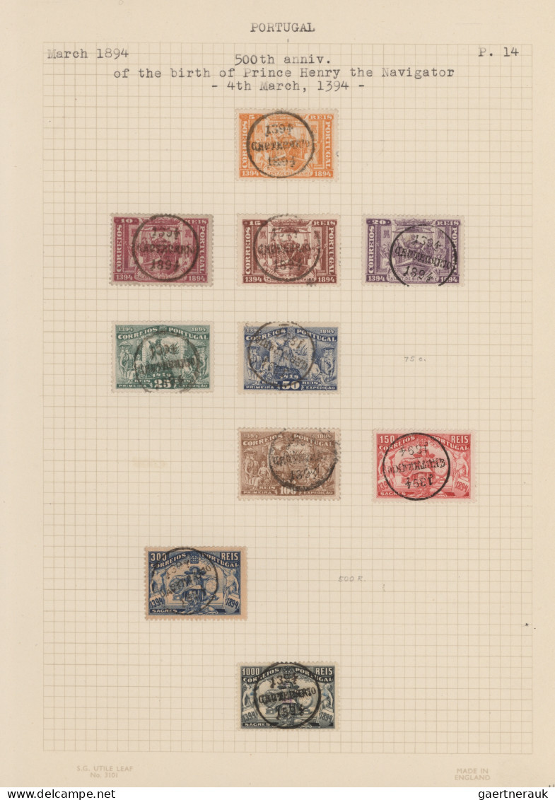 Portugal: 1853/1898, Used Collection On Album Pages, Slightly Varied Condition, - Sonstige & Ohne Zuordnung