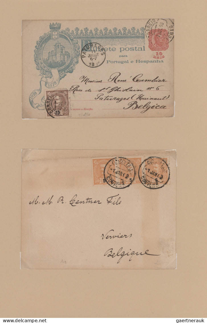 Portugal: 1895/1910 Ca. "Don Carlos I.": Collection Of 237 Covers, Postcards And - Lettres & Documents