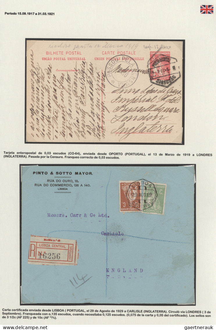 Portugal: 1912/1931 Collection of about 101 covers, picture postcards, postal st