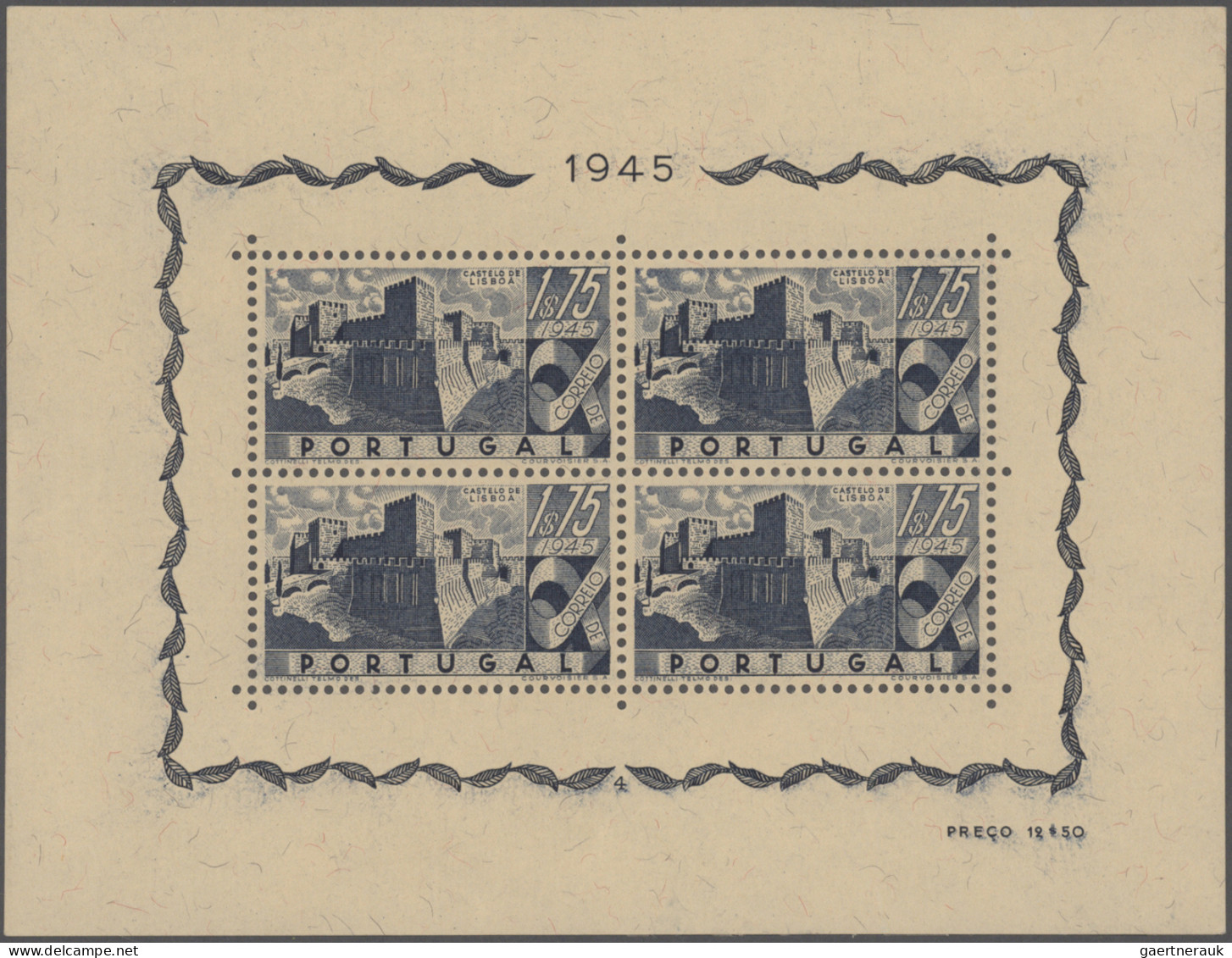 Portugal: 1945/1949, Complete Numeral Sets Of Four Different Souvenir Sheets, Wi - Ongebruikt