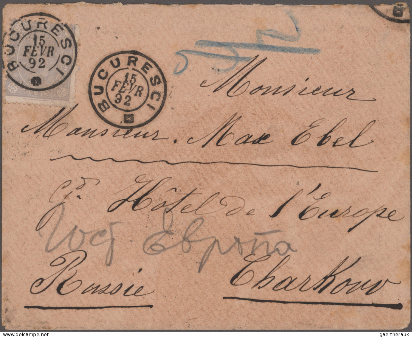 Romania: 1880/1892, Lot Of Four Covers Addressed To Max Ebel In Berlin (1), Resp - Lettres & Documents