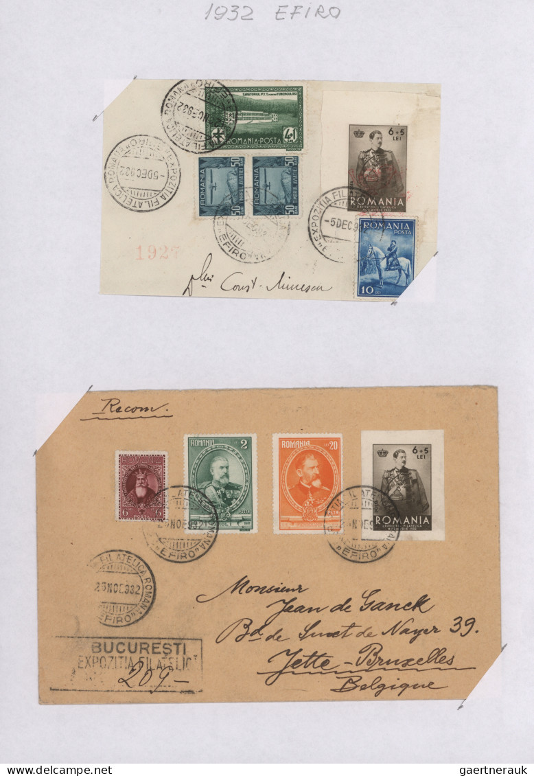 Romania: 1932 "EFIRO Exhibition" and others: Postal & Philatelic history collect