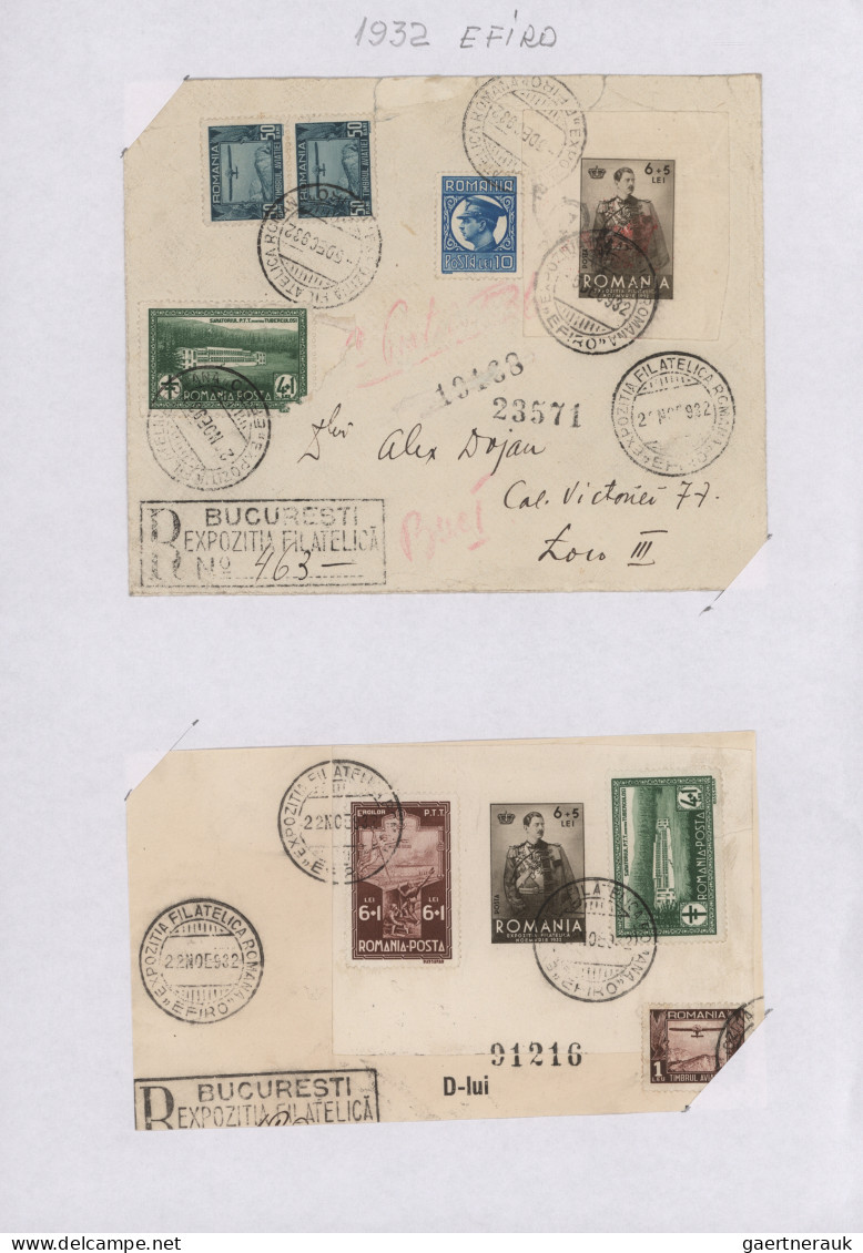 Romania: 1932 "EFIRO Exhibition" and others: Postal & Philatelic history collect