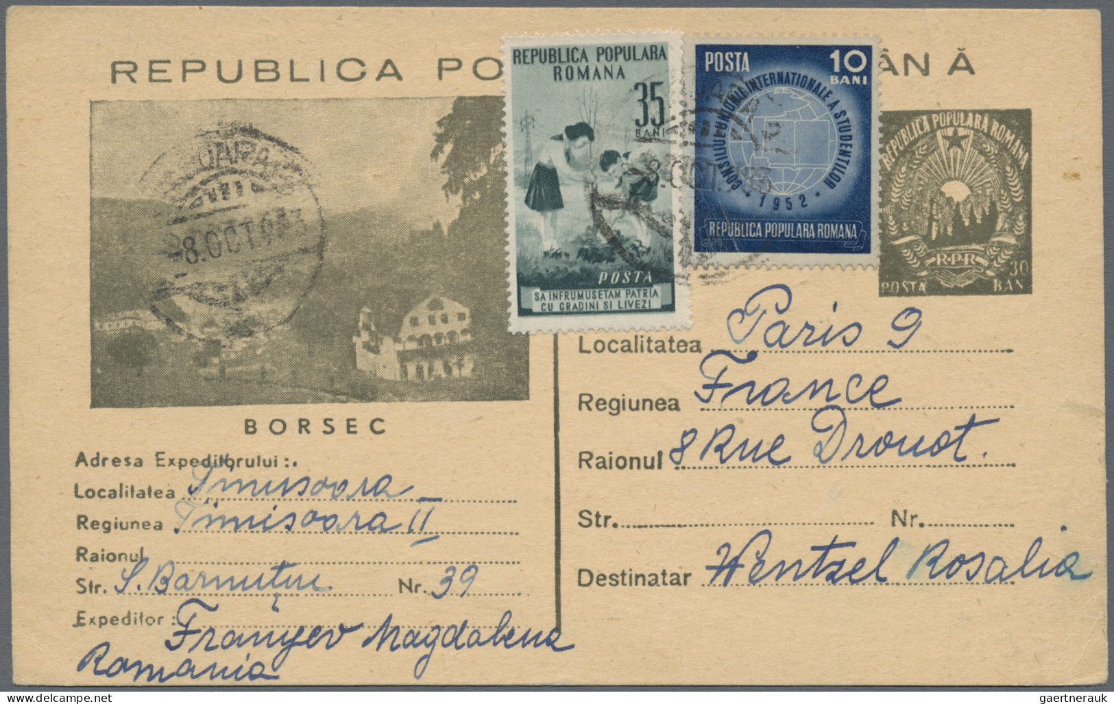 Romania: 1947/2004, balance of apprx. 1.340 covers/cards, showing a nice range o