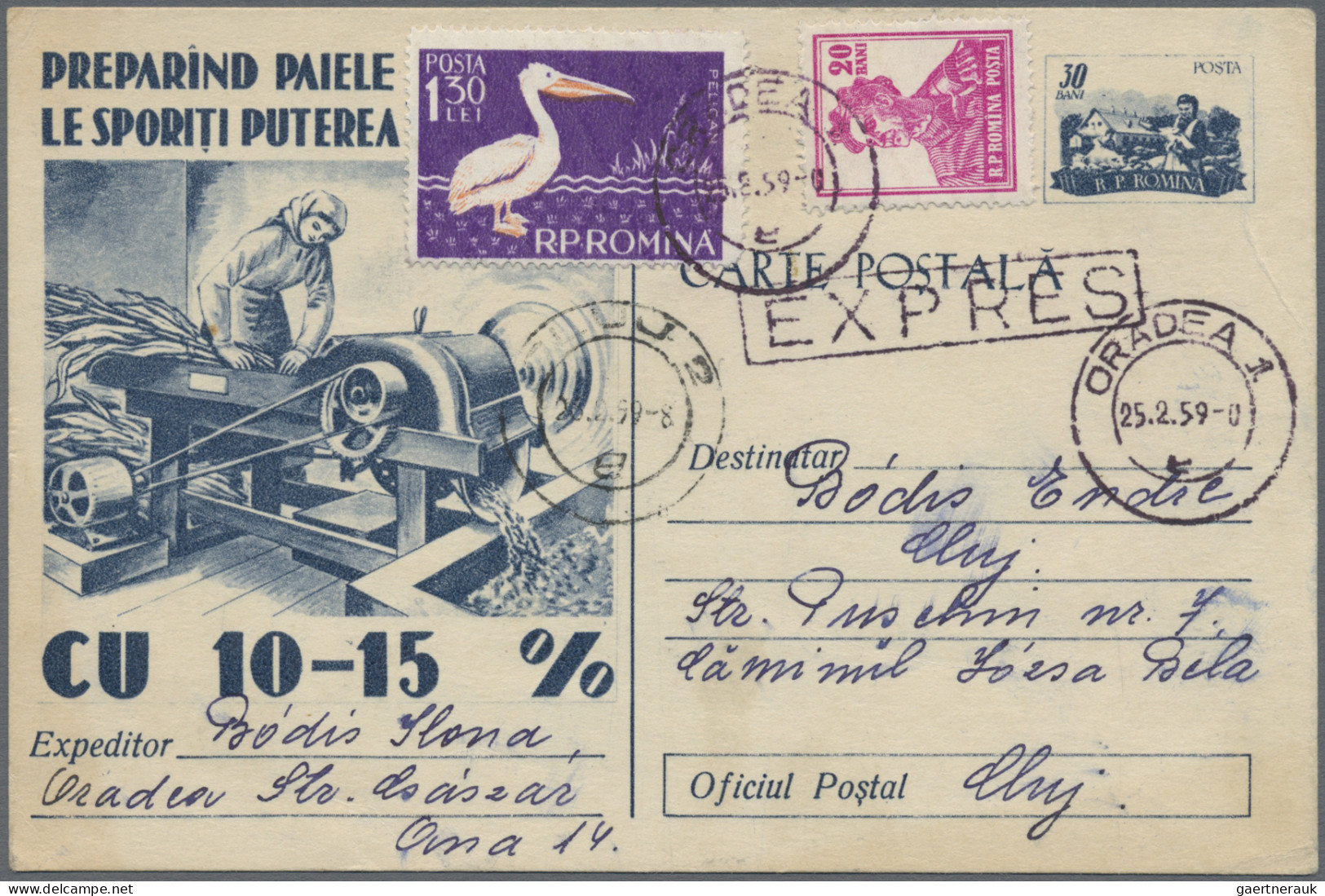 Romania: 1947/2004, balance of apprx. 1.340 covers/cards, showing a nice range o