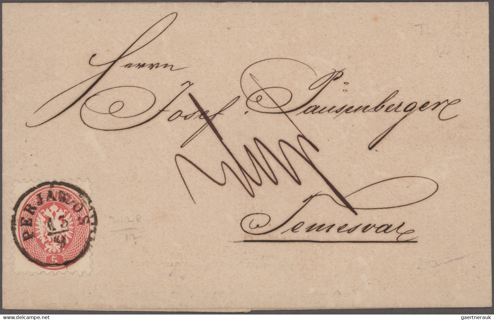 Romania - Post Marks: 1840/1866 (ca.), Austrian Period, Assortment Of Eight Lett - Poststempel (Marcophilie)