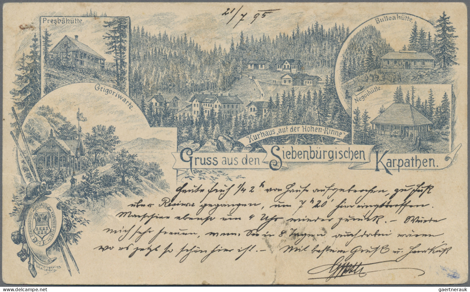 Romania - specialities: 1900/1924 (ca.), Hotel Post "Hohe Rinne" and "Magura", p