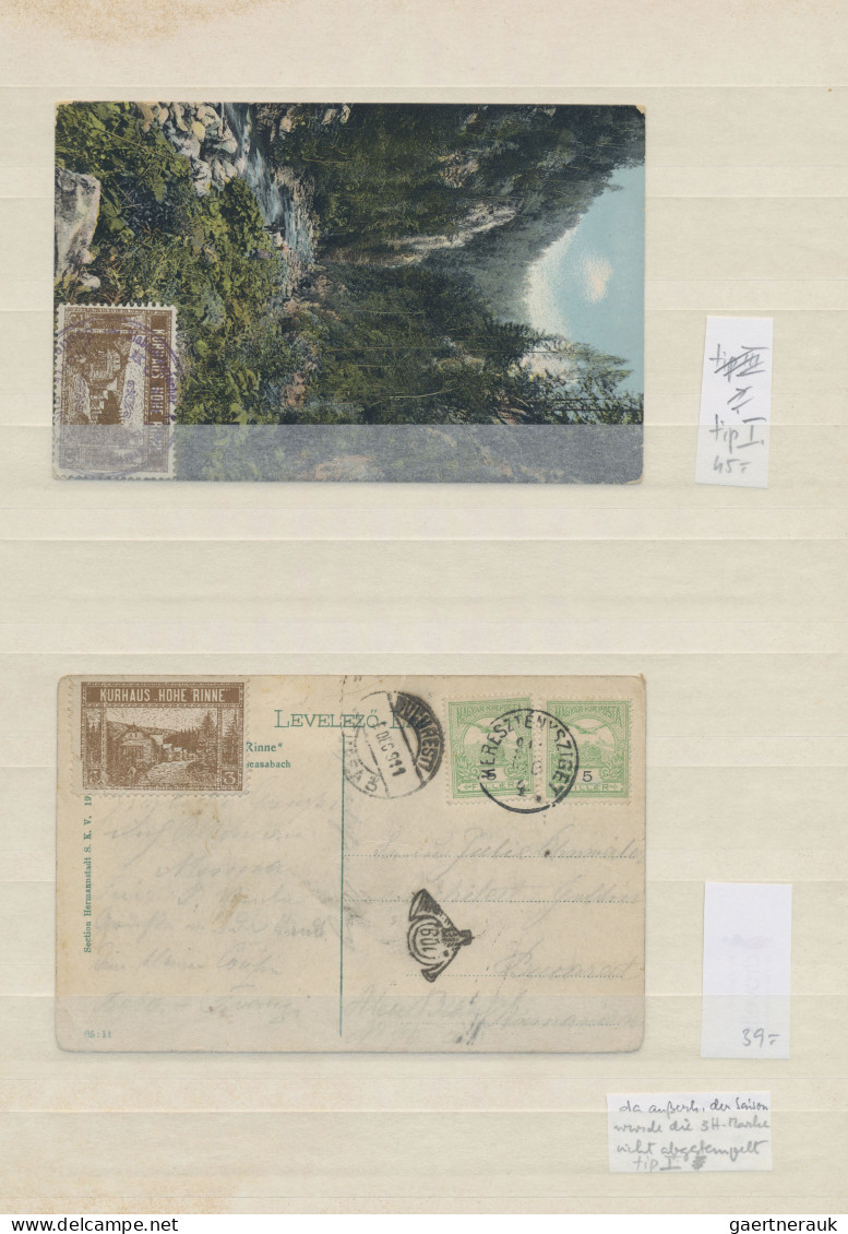 Romania - specialities: 1900/1924 (ca.), Hotel Post "Hohe Rinne" and "Magura", p