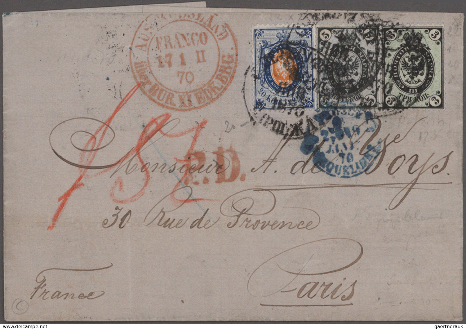 Russia: 1854-1883: Collection of 22 covers and postcards including 16 items from