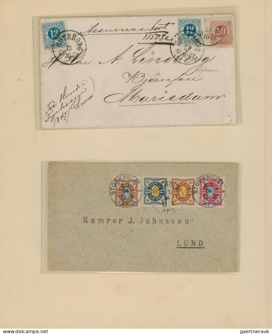 Sweden: 1855/1940, Urige Gestempelte Sammlung Aus Einem Nachlaß Ab Nr. 2 Auf Sel - Covers & Documents