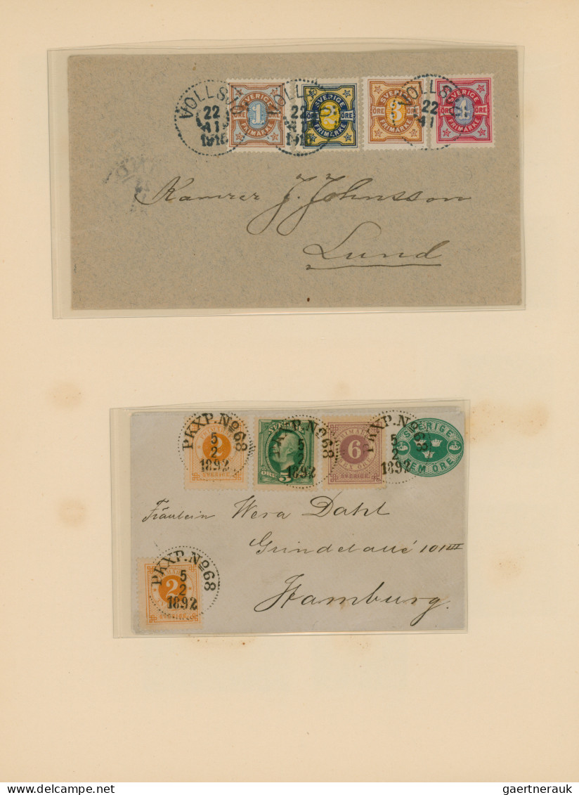 Sweden: 1855/1940, Urige Gestempelte Sammlung Aus Einem Nachlaß Ab Nr. 2 Auf Sel - Covers & Documents