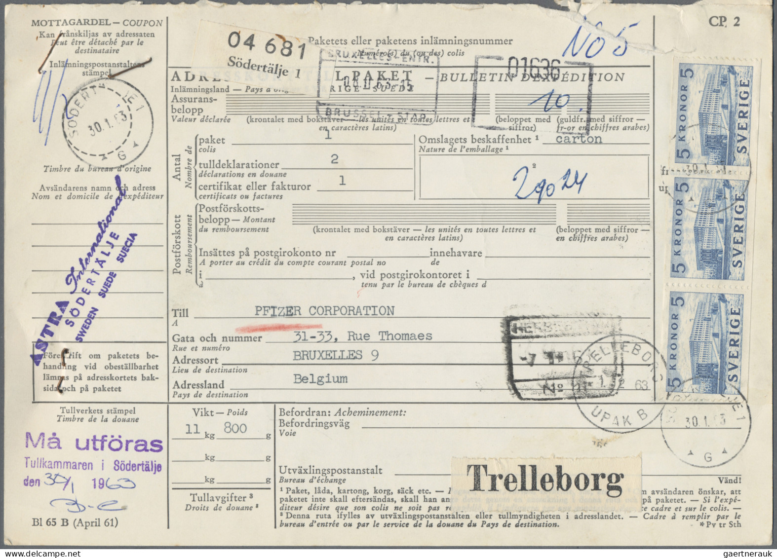 Sweden: 1877/1988, Balance Of Apprx. 280 Covers/cards Incl. Registered, Censored - Brieven En Documenten